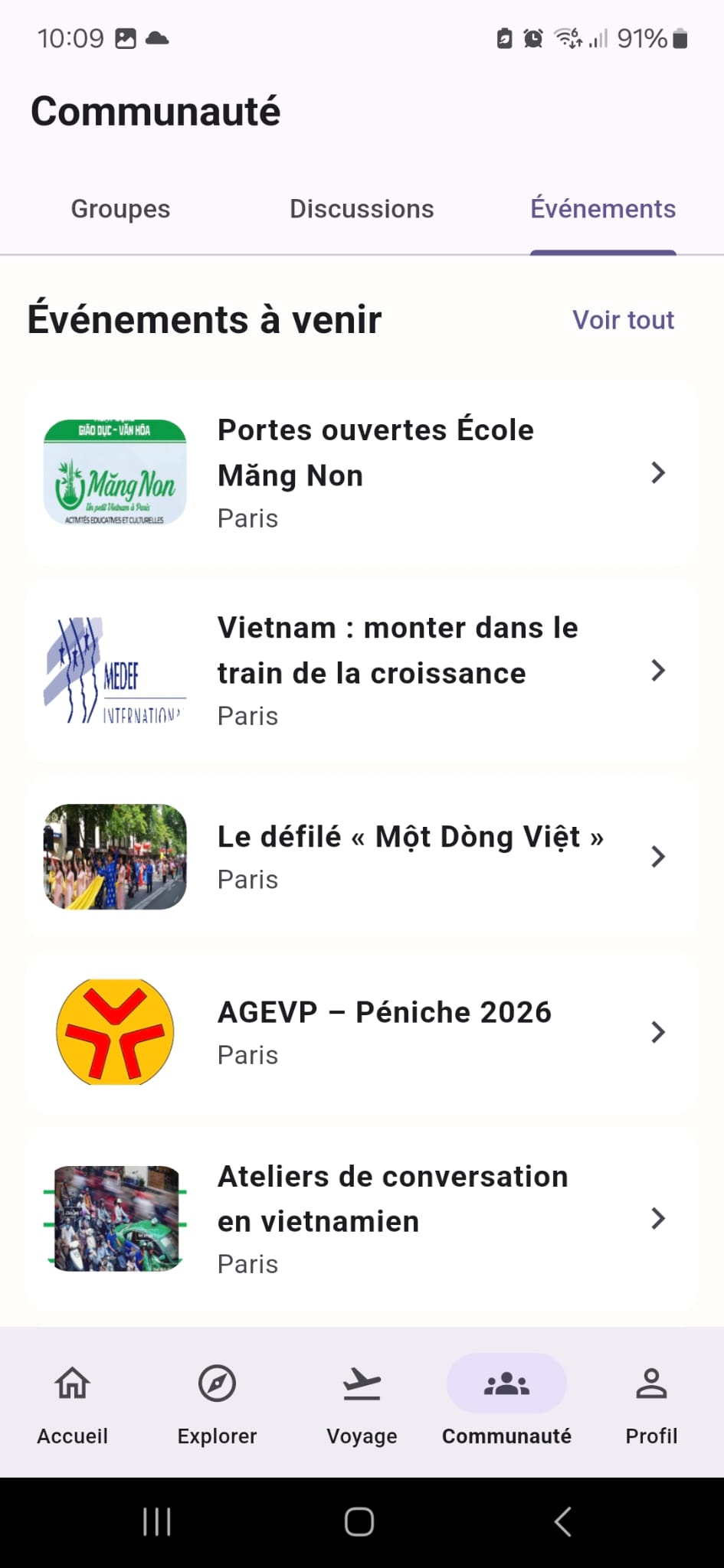 Événements — Vietly