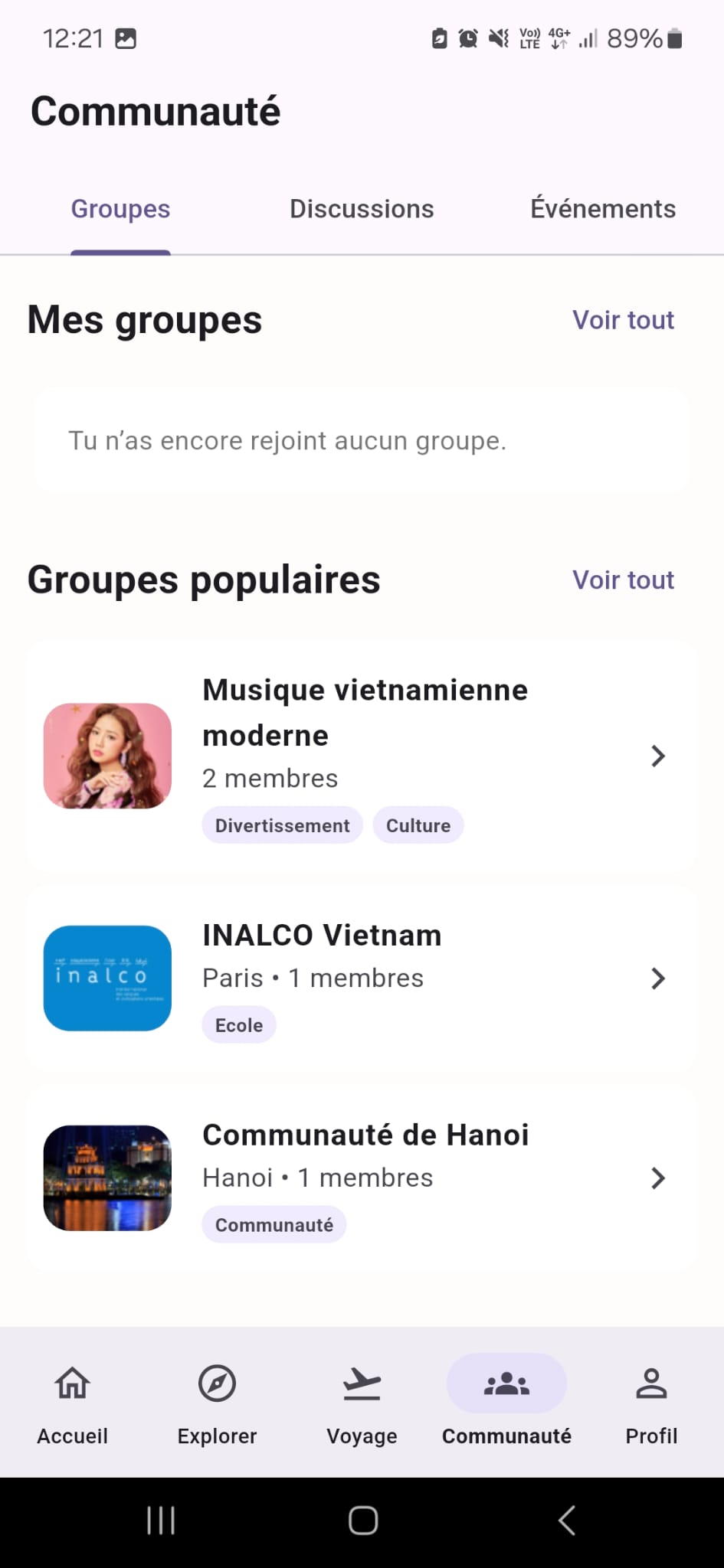 Groupes — Vietly